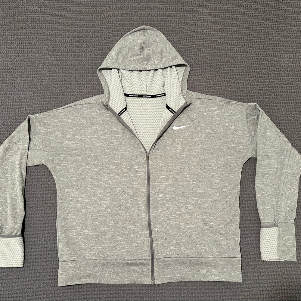 Nike running hooded sweater full front zip